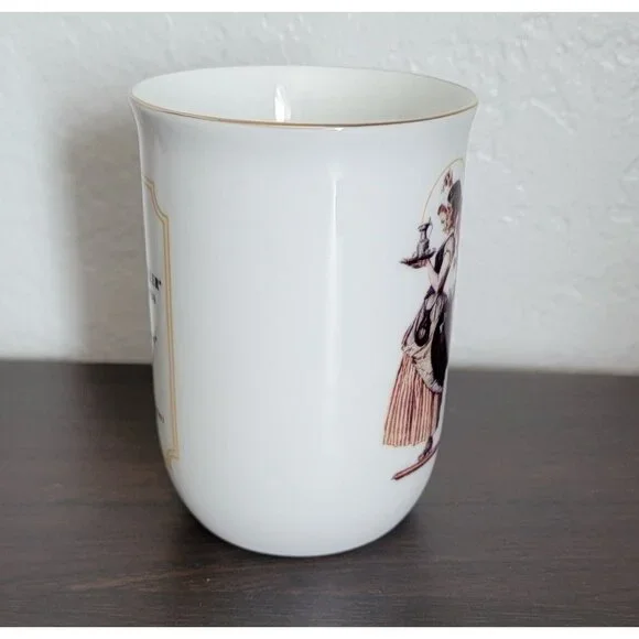 Norman Rockwell Cambridge Collectibles Mug Gold Trim Saturday Evening Post Cup - Picture 2 of 6